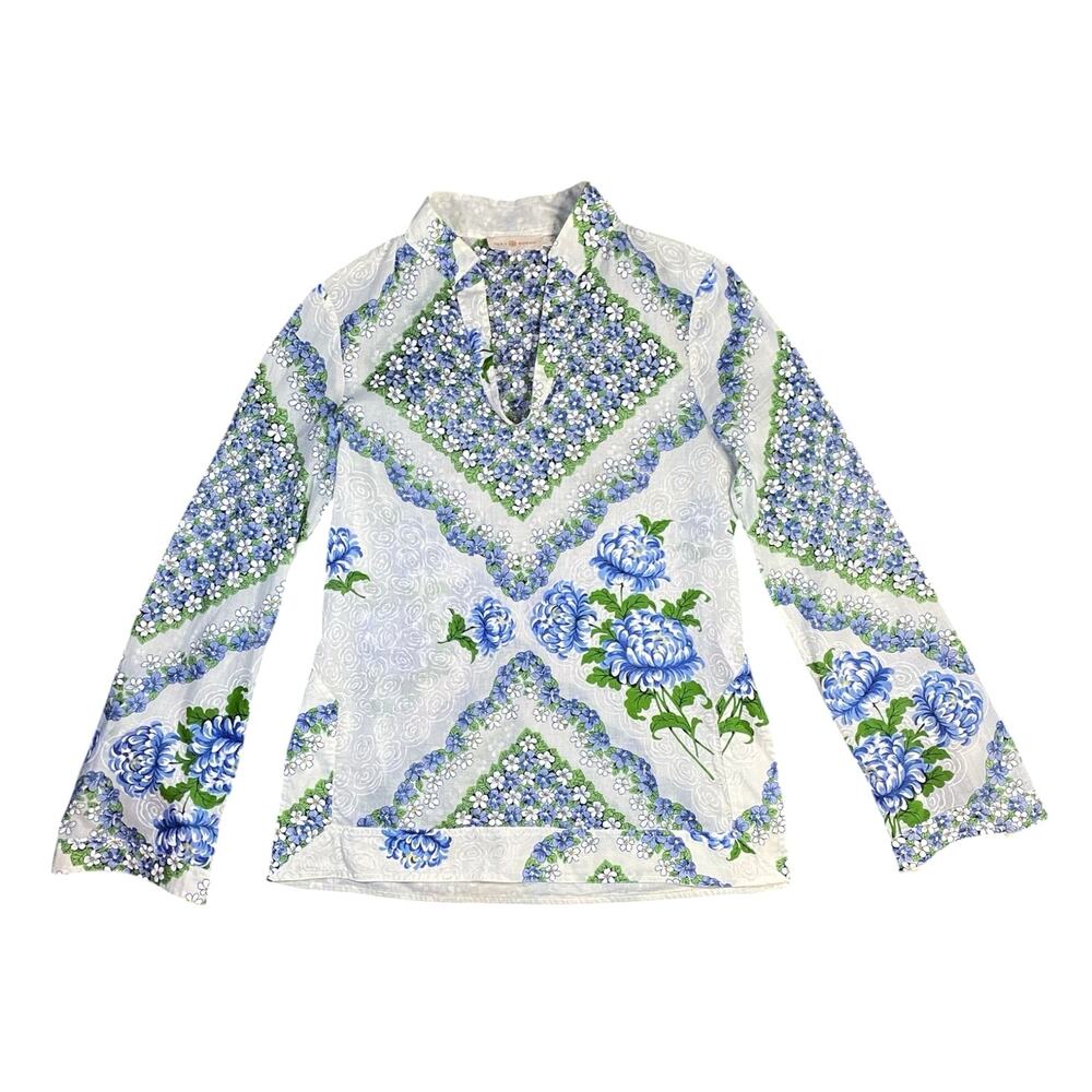 Tory Burch Terrace Ditsy Floral Printed Cotton Tunic - 0